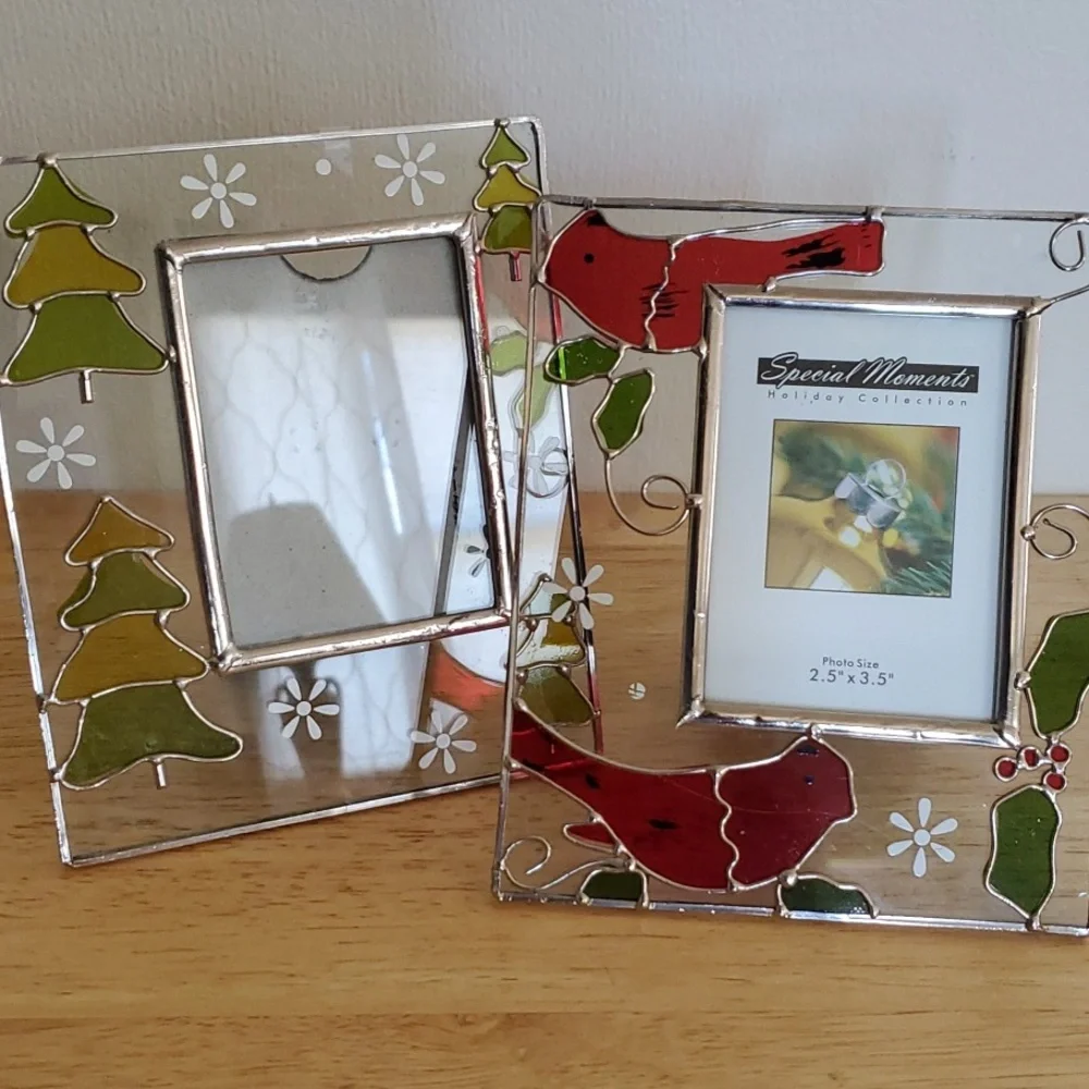 Stain Glass Holiday Christmas Picture Frames
